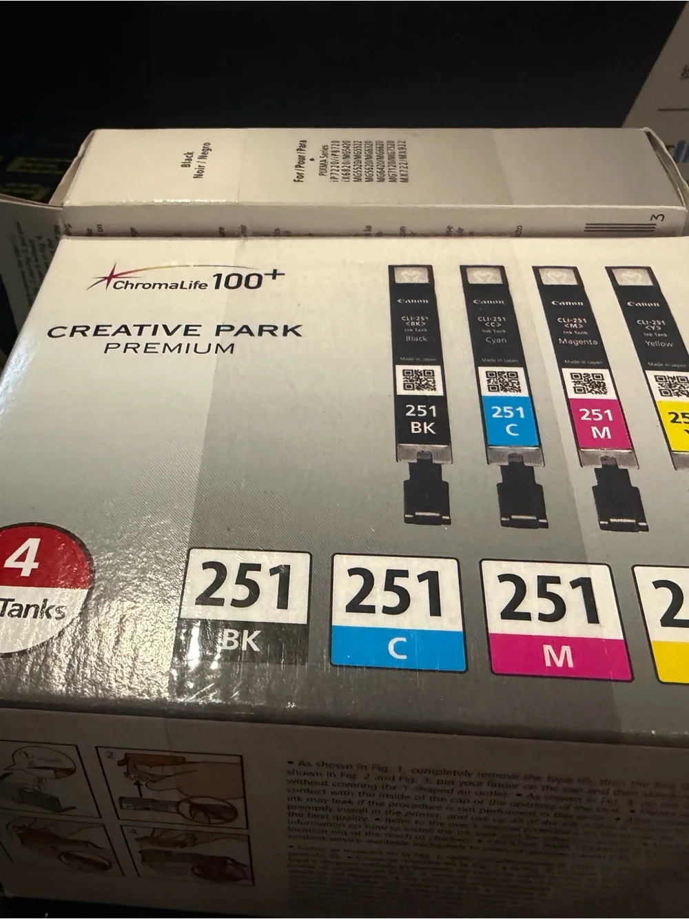 Canon PGI-250XL Black High Yield and CLI-251 B/C/M/Y Black & Color